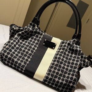 Kate Spade Black and Cream Patterned Satchel